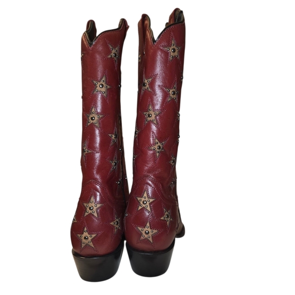 Black Star Marfa Western Boots - Snip Toe in Cherry Color SIZE 7.5 - Picture 8 of 14